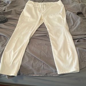 Free People CRVY white boyfriend jeans.